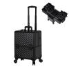 LaYaQbin Makeup Train Case Rolling Makeup Case Beauty Makeup Train Case Travel Trolley Cosmetic Bag Rolling Organizer Vanity Box Professional Cosmetic Case Makeup Brush Organizer view 1