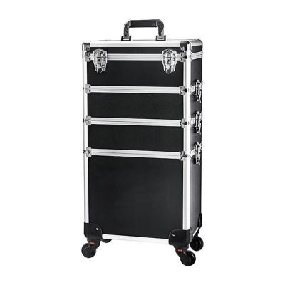 LaYaQbin Makeup Train Case Beauty Trolley Case, Makeup Trolley Makeup Case Professional Aesthetic Manicure Artist Suitcase Wheeled Roll Luggage Beauty Cosmetics Trolley Tool Box
