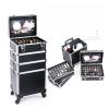 LaYaQbin Makeup Train Case Beauty Trolley Case, Makeup Trolley Makeup Case Professional Aesthetic Manicure Artist Suitcase Wheeled Roll Luggage Beauty Cosmetics Trolley Tool Box view 2