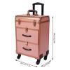 LaYaQbin Makeup Train Case Makeup Rolling Train Box, Professional Cosmetic Organiser Box, Large Cosmetic Trolley with Drawers and Locks, Cosmetic Storage Organiser for Travel(Gold) view 4