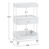 BarberPub Salon Trolley Cart with Lockable Wheels, Salon Cart with Drawer, Storage Trolley for Barber Shop, Spa 2086 (White) view 2