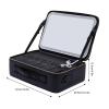 LaYaQbin Makeup Train Case Makeup Train Case with Mirror and Light 3 Color Adjustable Brightness PU Leather Professional Cosmetic Train Cases with Adjustable Dividers view 3
