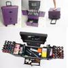 Makeup Train Case Beauty Trolley Case, Rolling Makeup Train Case, Aluminium Make Up Case,Large Storage Professional Cosmetic Trolley Makeup Travel CaseRolling Makeup Train Case with Drawers Black (C view 4