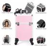 LaYaQbin Makeup Train Case Beauty Trolley Case, Makeup Trolley,Rolling Makeup Train Case, Travel Makeup Trolley, Makeup Storage Box, Beautician Suitcase, Rolling Cosmetic Case(Pink,34X24X52cm) view 3