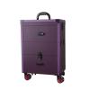 Makeup Train Case Beauty Trolley Case, Makeup Trolley Trolley Makeup Beauty Artist Luggage Case Luxury Cosmetic Box Large Capacity Suitcae with Mirror Embroidery Toolbox(Purple) view 1