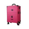 Makeup Train Case Beauty Trolley Case, Makeup Trolley Trolley Makeup Beauty Artist Luggage Case Luxury Cosmetic Box Large Capacity Suitcae with Mirror Embroidery Toolbox(Purple) view 3