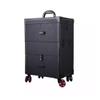 Makeup Train Case Beauty Trolley Case, Makeup Trolley Trolley Makeup Beauty Artist Luggage Case Luxury Cosmetic Box Large Capacity Suitcae with Mirror Embroidery Toolbox(Purple) view 4