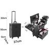LaYaQbin Makeup Train Case Aluminium Make Up Case, Rolling Makeup Train Case, Large Storage Professional Cosmetic Trolley Makeup Travel CaseRolling Makeup Train Case with Drawers(Black 2) view 2