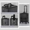 LaYaQbin Makeup Train Case Rolling Makeup Case Professional Makeup Train Case Makeup Artist Travel Organizer, Aluminium Vanity Case, Make Up Artist Train Case view 4