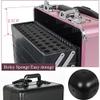Makeup Train Case Beauty Trolley Case, Cosmetic Train Case Beauty Cosmetic Tools Box Portable Train Case for Travel,Beauty Makeup Train Case Travel Trolley Cosmetic Bag Rolling Organizer Vanity Box, view 4