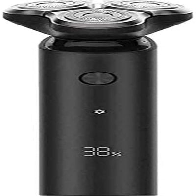 Lsrwhnyy Electric Head Hair Shaver, Men Rotary Shaver Razor, Waterproof Wet/Dry, Rechargeable Cordless USB, LED Display,Black