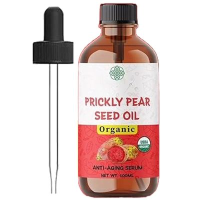 ABBASI & CO Prickly Pear Seed Oil  Large 100ml  100% Pure, Organic, Cold-Pressed  Extra Virgin Anti-Aging Moisturizer  Natural Skincare for All Skin Types  Scalp & Hair Treatment