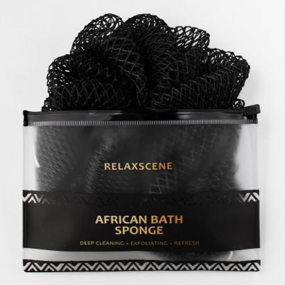 African Net Sponge Authentic - Exfoliating Back Scrub Bath Sponge with Knots - Afro Scrub Body Scrubber Exfoliator Washcloth - African Body Care Daily Use Shower Essentials