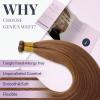 Fshine Genius Weft Human Hair Extensions Copper Genius Weft Auburn Sew in Extensions Real Human Bundle Remy 20 Inch 60g view 3