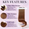 Fshine Genius Weft Human Hair Extensions Copper Genius Weft Auburn Sew in Extensions Real Human Bundle Remy 20 Inch 60g view 4