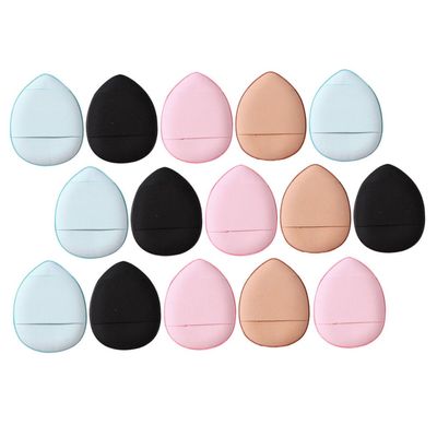 NOLITOY 15pcs Mini Finger Makeup Puff Breathable Drop-shaped Cosmetic Sponges for Powder Wet Dry Use for Face and under Eye Application for Women and Girls