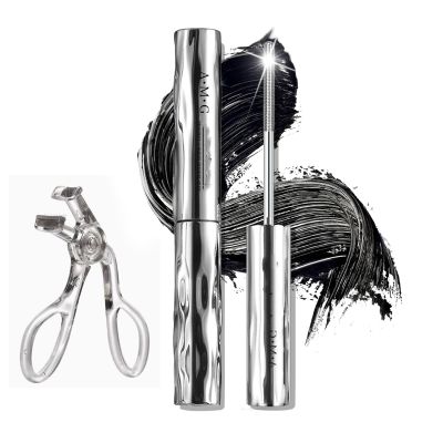 Iron Wand Mascara 3D Curling Eyelash Iron Mascara with Professional Eyelash Curler Waterproof, Long-Lasting-Black (Black, 1 PCS)