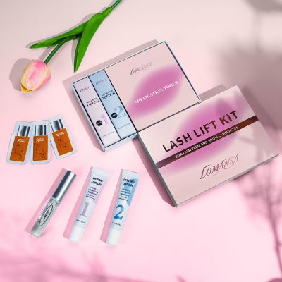 Lomansa Lash Lift Eyelash Perm Kit 2 Step Tube Lotion with Natural Lifting Curling Salon Quality Eyelash Lift Set at Home