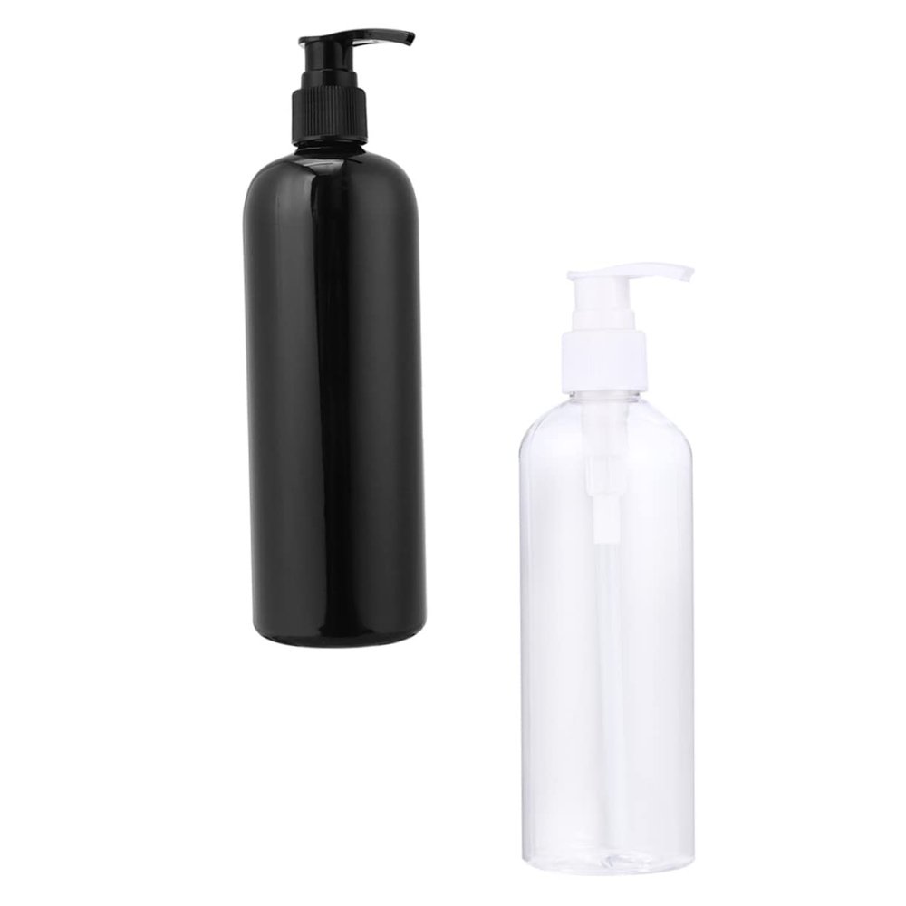 LABRIMP 4pcs Portable Lotion Pump Bottles Empty Shampoo Dispenser Black White for Home Travel and Office Convenient Leak-Resistant Reusable