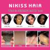 NIKISS 2x6 Skinlike Real HD Lace Closure, Straight Virgin Human Hair Natural Color Pre-Plucked Single Knots 0.095mm Ultra-thin Invisible HD Lace 16 Inch view 3