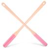 FOYTOKI 2pcs Silicone Toe Brush Shower Foot Scrubber Long Handle Toe Gap Cleaning Brush for Pedicure Foot Care view 1