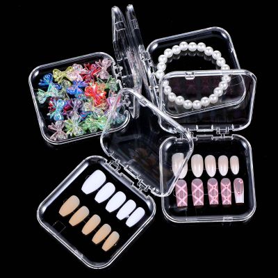 30pcs Press on Nail Storage Box with 60 Pcs Adhesive Double Sided Tape Acrylic Nail Display Boxes Artificial False Nail Box Organizer Fake Nail Case Transparent Nails Packaging Boxes for Nail Salon
