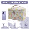 1pc Large Makeup Bag, Cute Cosmetic Bag for Women Girls, Floral Coquette Aesthetic Toiletry Bag, Travel Make Up Organizer Bag (Large Flower) view 2