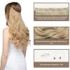 Synthetic Invisible Wire With Clip In Hair Extensions Daily Use Hairpieces Long Brown Natural Wavy Fake Hair Piece view 3