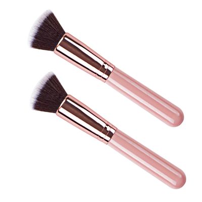 FOMIYES 2pcs Flat Foundation Brush Professional Powder Brush for Liquid Makeup Application Dense Bristles for Blending for Daily Use and Travel Makeup