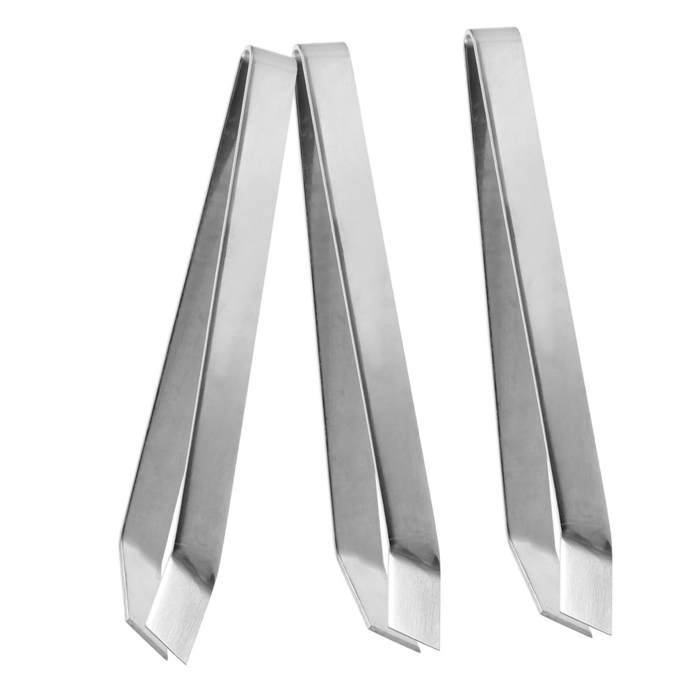 Cabilock 3pcs Stainless Steel Food Tweezers Kitchen Pliers Tip Hair for Chin Hair Aquarium Tweezers