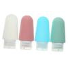 Beatifufu 4pcs Reusable Squeeze Bottles Silicone Travel Bottles Dispensing Set for Shampoo Conditioner Shower Gel Leakproof Compact Dark Green view 1