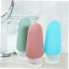 Beatifufu 4pcs Reusable Squeeze Bottles Silicone Travel Bottles Dispensing Set for Shampoo Conditioner Shower Gel Leakproof Compact Dark Green view 3