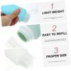 Beatifufu 4pcs Reusable Squeeze Bottles Silicone Travel Bottles Dispensing Set for Shampoo Conditioner Shower Gel Leakproof Compact Dark Green view 4