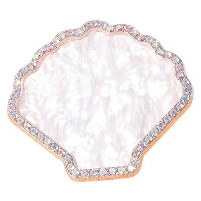 LALADEFIEE Resin Nail Art Mixing Color Tray Decorative Pallet for Nail Art Display for Jewelry Storage Color Mixing Elegant Shell Design for Manicure Projects