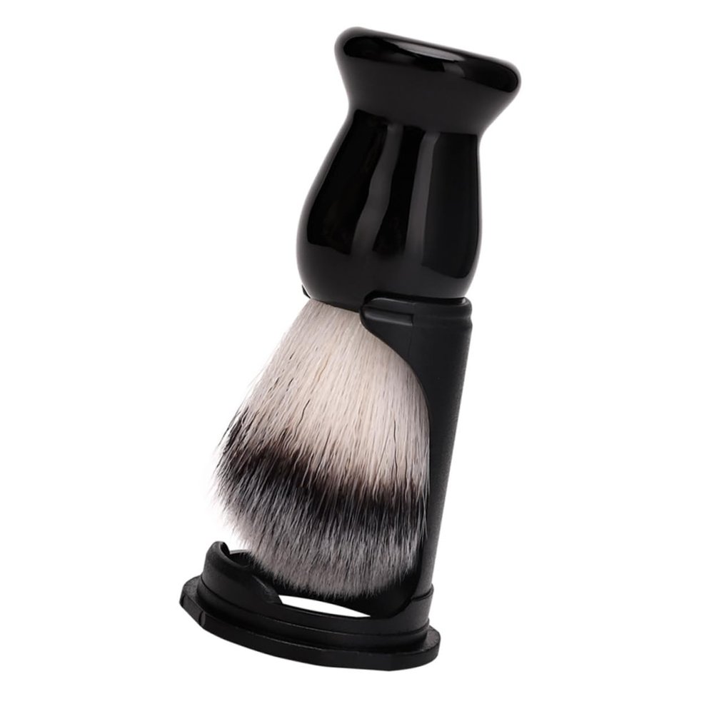 Beatifufu 1set Beard Shaving Brush with Stand Soft Bristles for Gentle Grooming Stylish Design Essential Men Shaving Accessory for Beard Maintenance
