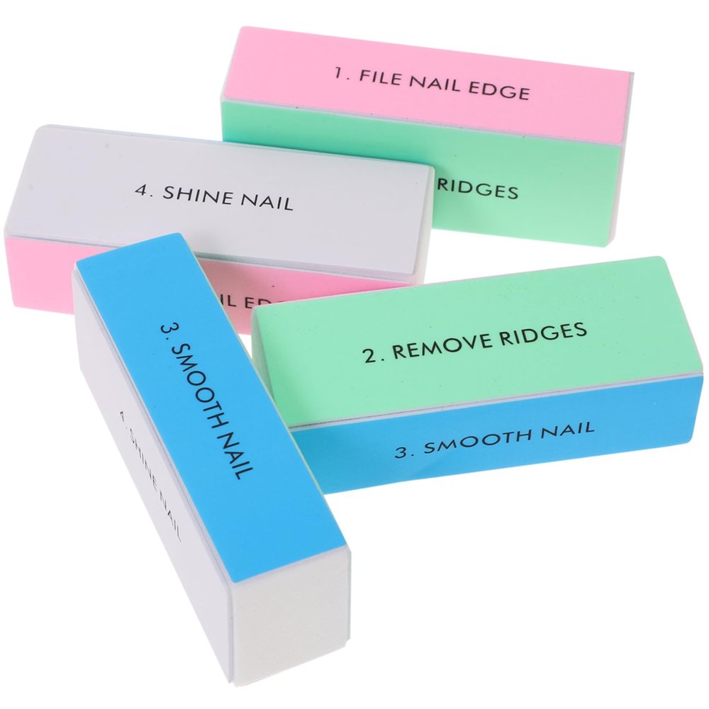 BIUDECO Nail Buffer Shiner Pack 4 Way Nail File Sponge Nail Buffers for Natural Artificial and Extension Nails
