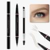 Eyebrow Pencil Makeup Kit, with Waterproof 2-IN-1 Microblading Eyebrow Pen, Eyebrow Pomade, Eyeliner and Dual-ended Eyebrow Brush, Brow Pencil Kit for Natural Eyebrows - Taupe view 2