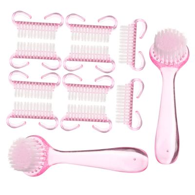 minkissy 1set Nail Cleaning Brush Kit for Manicure Pedicure Includes Brushes for Nail Dust Removal and Scrubbing Easy to Use