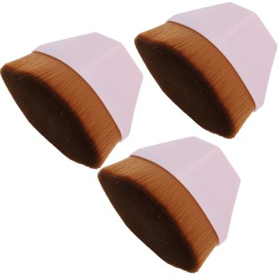 3pcs Makeup Liquid Brushes - Flat Blush Cosmetic Brushes for Makeup Application (Pink)