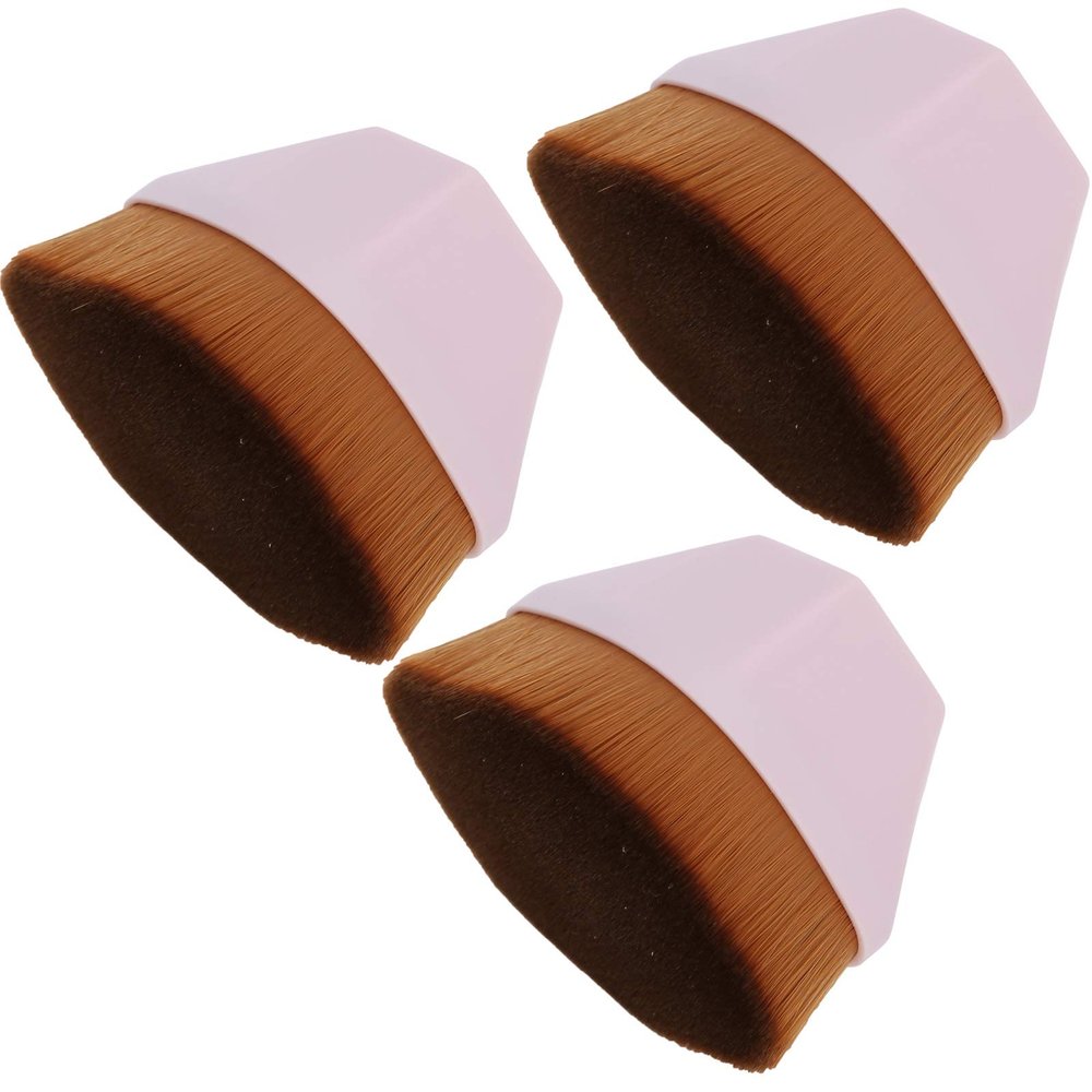 3pcs Makeup Liquid Brushes - Flat Blush Cosmetic Brushes for Makeup Application (Pink)