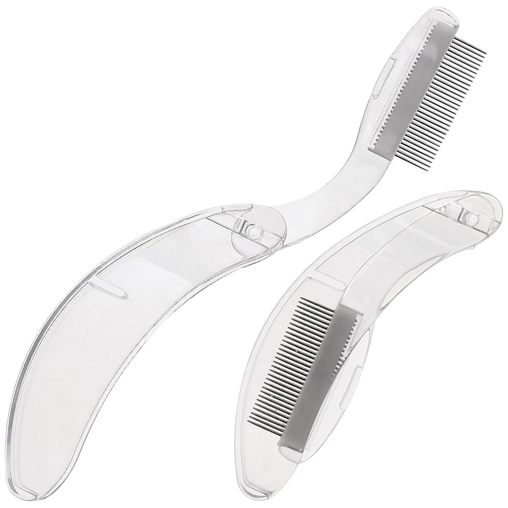 LALADEFIEE 2pcs Dense Lash Comb Eyebrow and Eyelash Separating Brush Makeup Tools for Home and Salon Use Portable for Travel and Daily Grooming