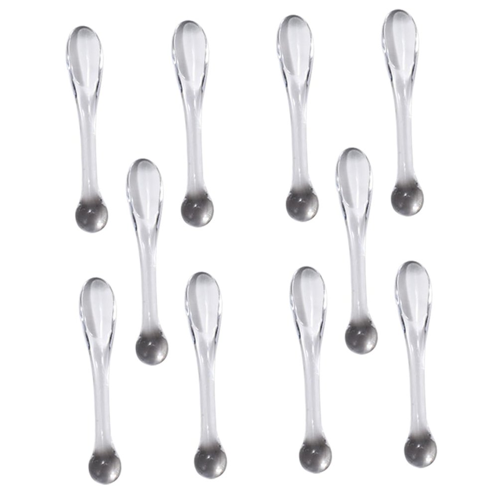 Beatifufu 10pcs Makeup Spatulas Transparent Face Cream Scoops for Easy Application of Cosmetic Creams and Masks Material Smooth Finish Tool