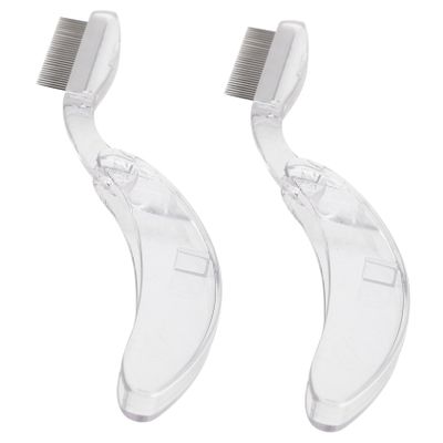 Beatifufu 2Pcs Foldable Eyelash Separator and Eyebrow Comb Stainless Steel Lash Comb for Makeup Dense Lash Brush Handle for Grooming and Brows