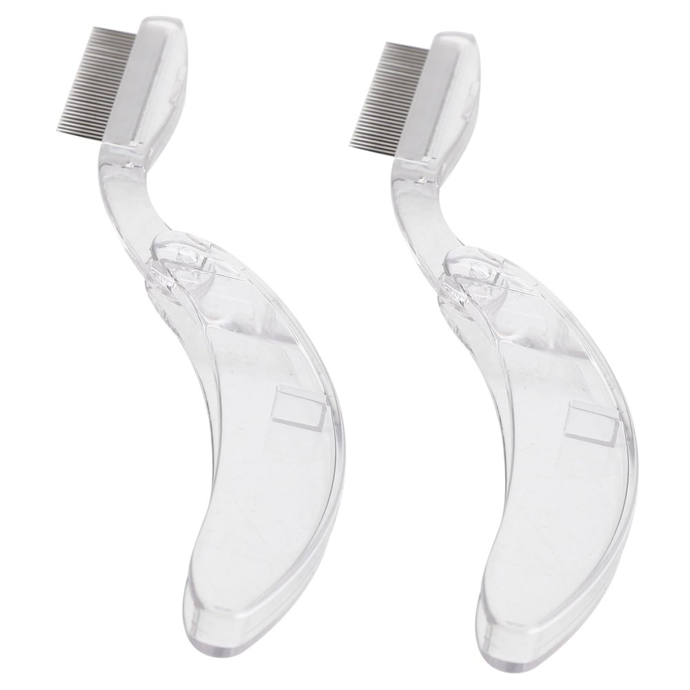 Beatifufu 2Pcs Foldable Eyelash Separator and Eyebrow Comb Stainless Steel Lash Comb for Makeup Dense Lash Brush Handle for Grooming and Brows