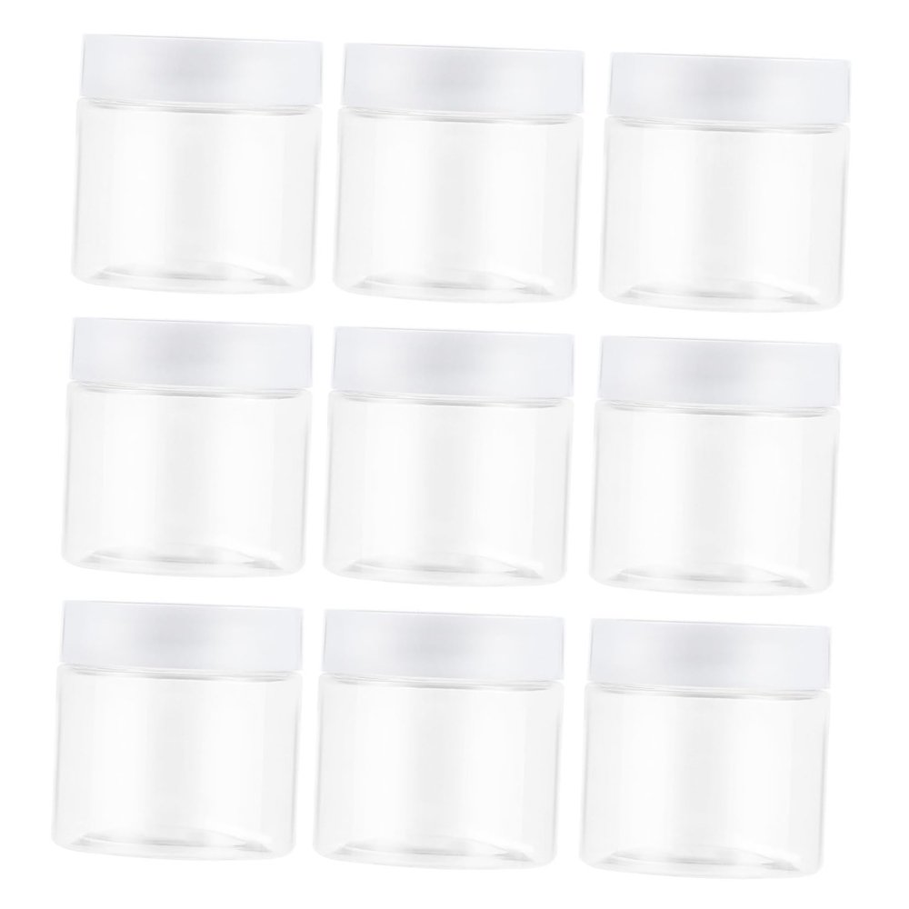 Beatifufu 12pcs Clear Empty Plastic Storage Jars with Lid for Crafts Beauty and Organizing Non-leaking Round Containers for Candy Spices and More