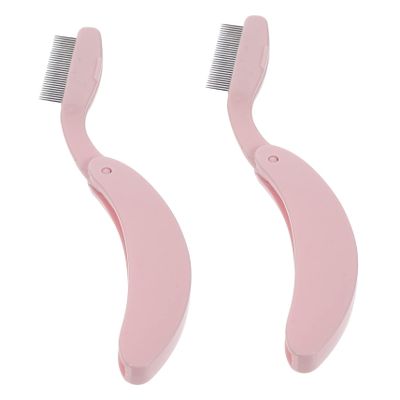 WOONEKY Stainless Steel Eyebrow and Lash Brush Set 2pcs Professional Makeup Tools Girl Eyebrow Lash Combs Eyelash Separating Combs