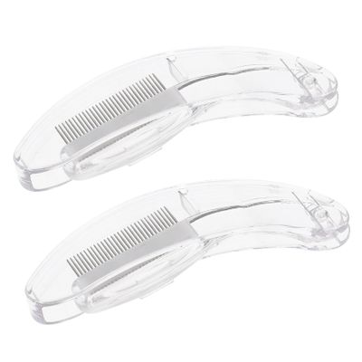 HONMEET 2Pcs Dual-Sided Eyebrow and Eyelash Comb Set Foldable Stainless Steel Makeup Tool Precision Metal Lash Separator and Eyebrow Brush for Beauty Enthusiasts