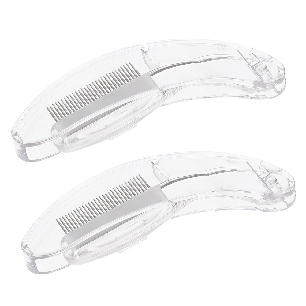 HONMEET 2Pcs Dual-Sided Eyebrow and Eyelash Comb Set Foldable Stainless Steel Makeup Tool Precision Metal Lash Separator and Eyebrow Brush for Beauty Enthusiasts