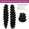 100% Human Hair Knotless Pre-Separated Crochet Hair Extensions Deep Culry Feather Hair Deep Wave Feather Line Hair Extensions Natural Color 16Inch 120g view 3