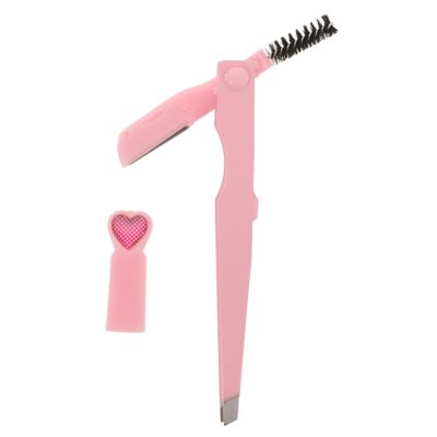 NOLITOY 3-in-1 Stainless Steel Eyebrow Trimmer Tool Portable Eyebrow Shaper and Tweezers for Women Multi-Functional Grooming Tool for and Precision Tweezer